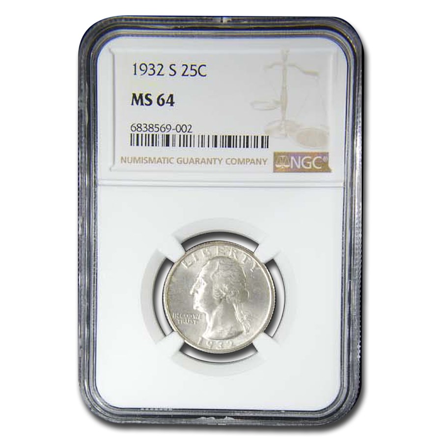 1932-S Washington Quarter MS-64 NGC