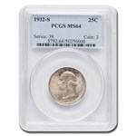 1932-S Washington Quarter MS-64 PCGS