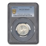 1932-S Washington Silver Quarter MS-65+ PCGS