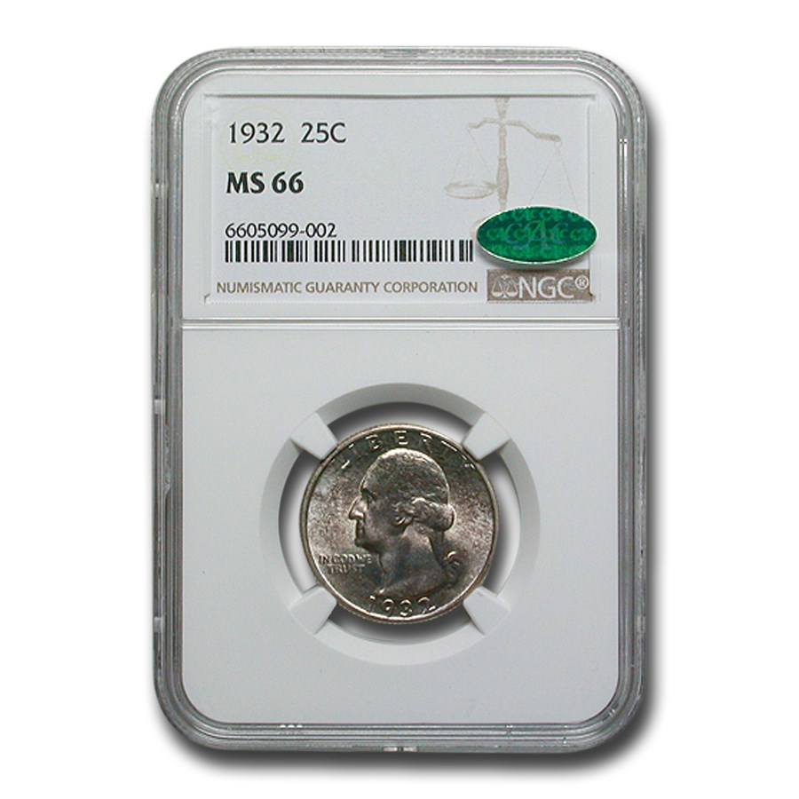 1932 Washington Quarter MS-66 NGC CAC