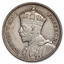 1933-1935 New Zealand Silver 1/2 Crown George V XF