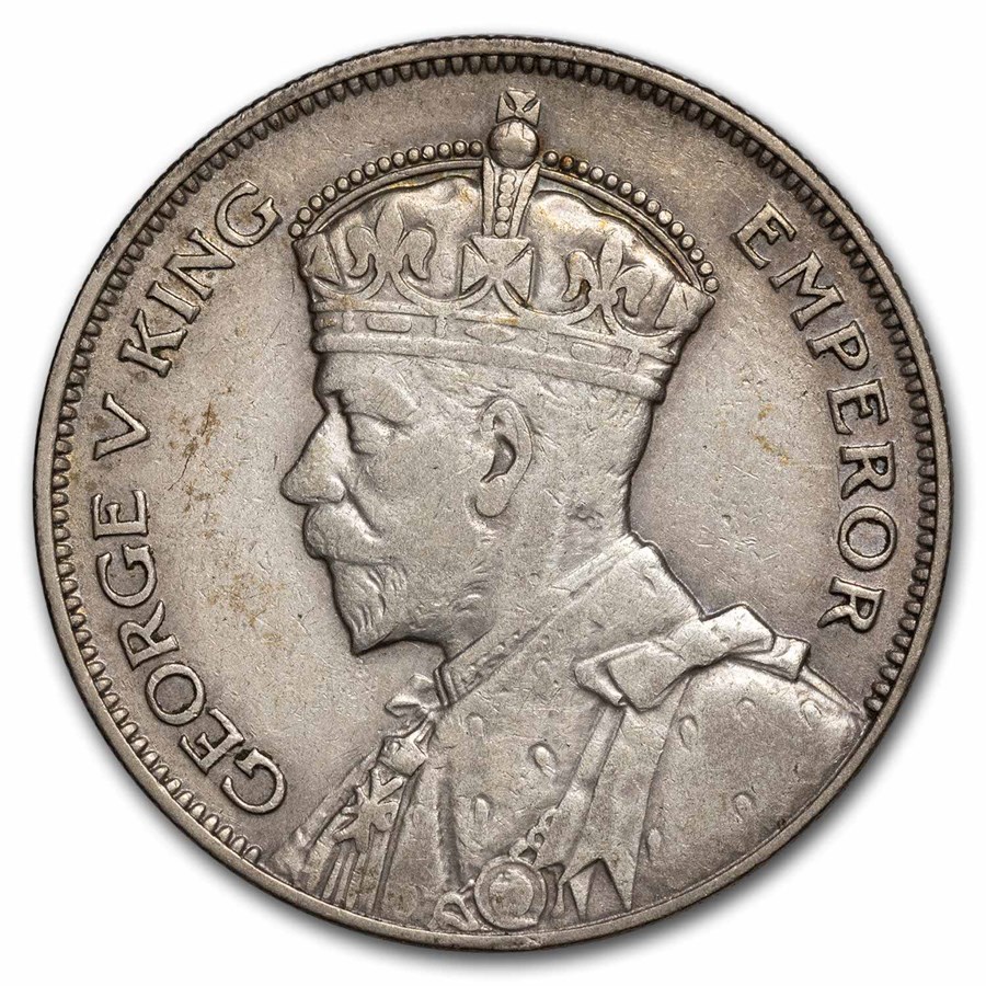 1933-1935 New Zealand Silver 1/2 Crown George V XF
