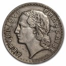 1933-1939 French Third Republic Nickel 5 Francs Avg Circ