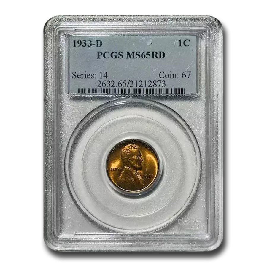 1933-D Lincoln Cent MS-65 PCGS (Red)