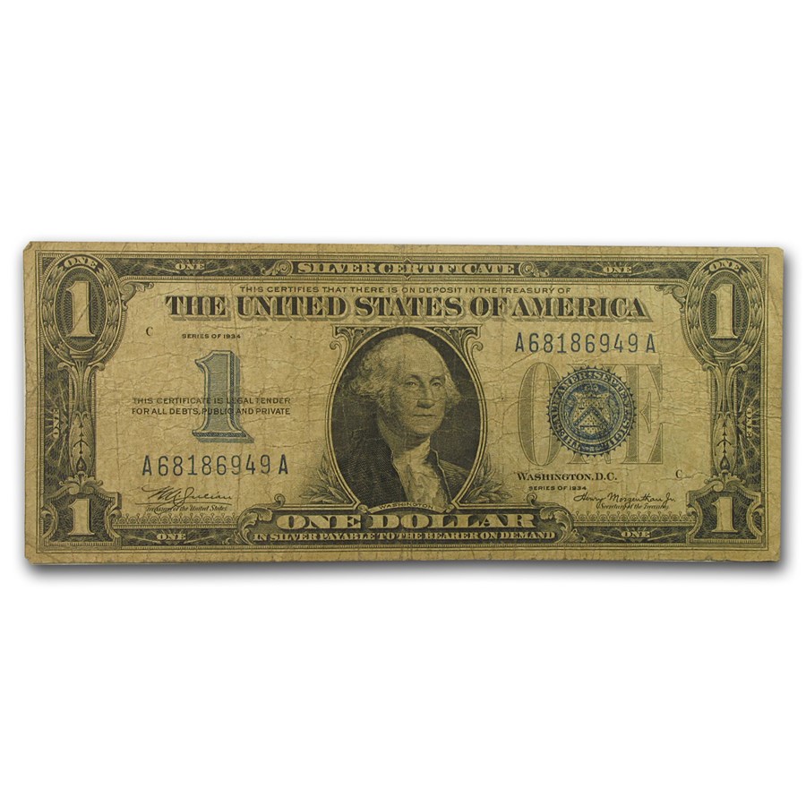 1934 $1.00 Silver Certificate VG (Fr#1606)