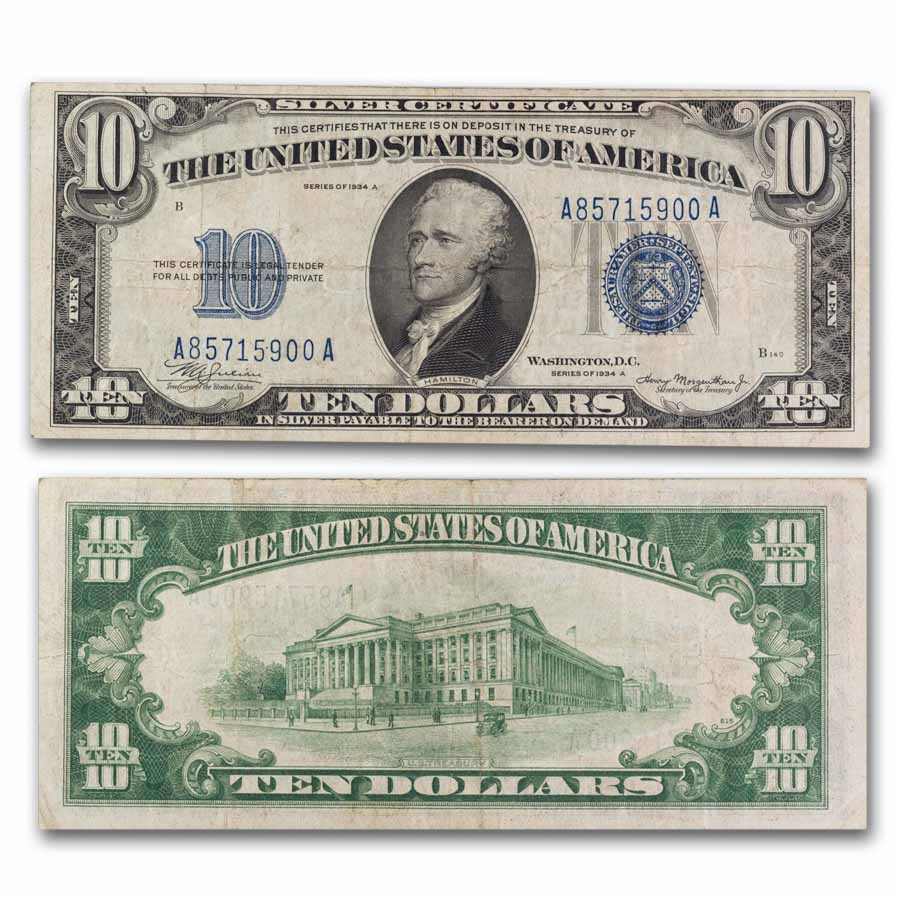 Buy 1934-A $10 Silver Certificate VF | APMEX