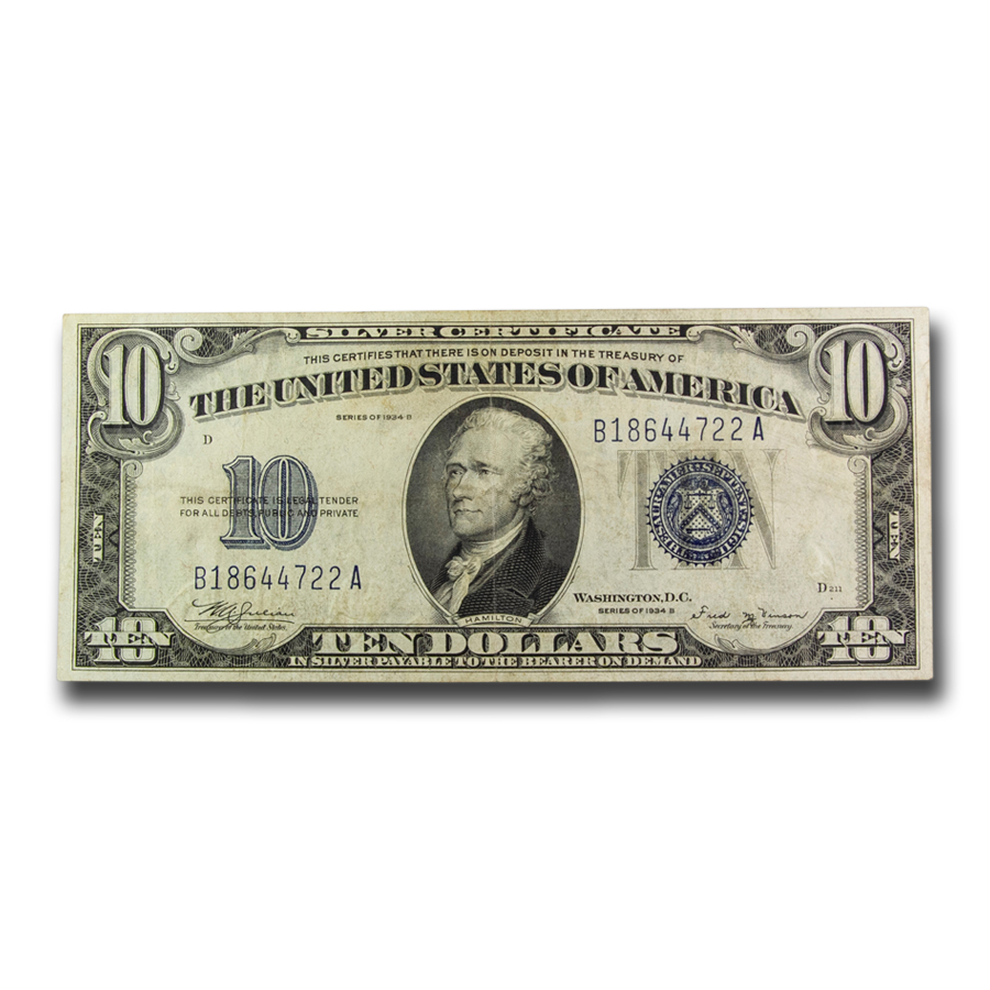 Buy 1934-B $10 Silver Certificate VF | APMEX