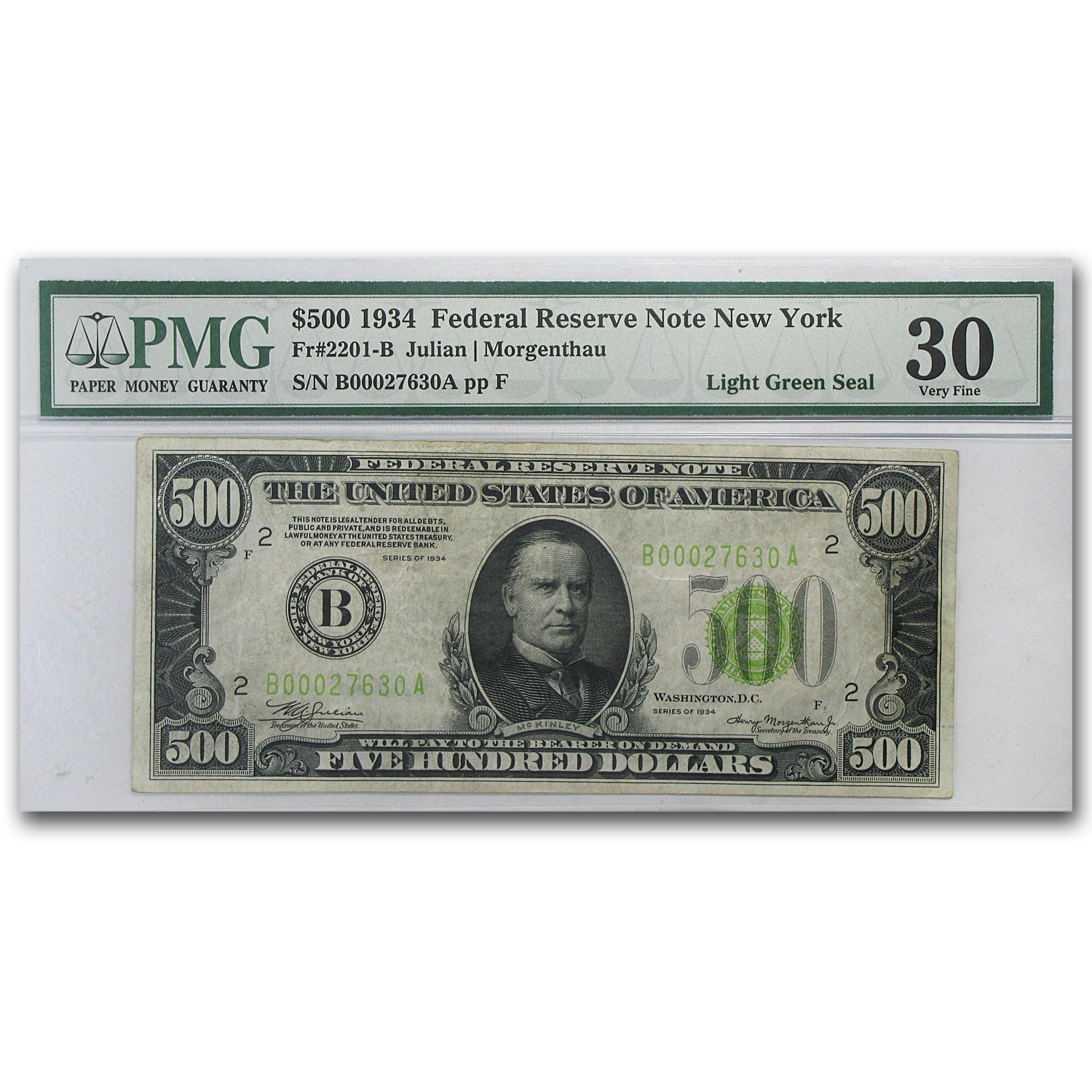 Buy 1934 (B-New York) $500 FRN VF-30 PMG (Fr#2201-B) LGS | APMEX