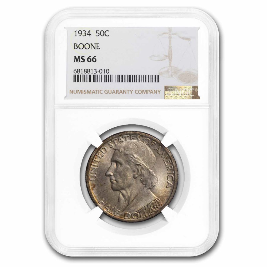 1934 Boone Bicentennial Half Dollar MS-66 NGC (Toned)