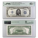 1934-D $5.00 Silver Certificate CU-63 EPQ PMG (Fr#1654) Wide I