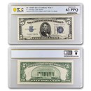 1934-D $5.00 Silver Certificate CU-63 PPQ PCGS (Fr#1654) Wide I