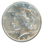 1934-D Peace Dollar AU-53 PCGS