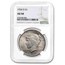 1934-D Peace Dollar AU-58 NGC