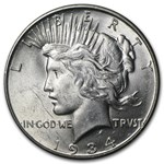 1934-D Peace Dollar AU-58