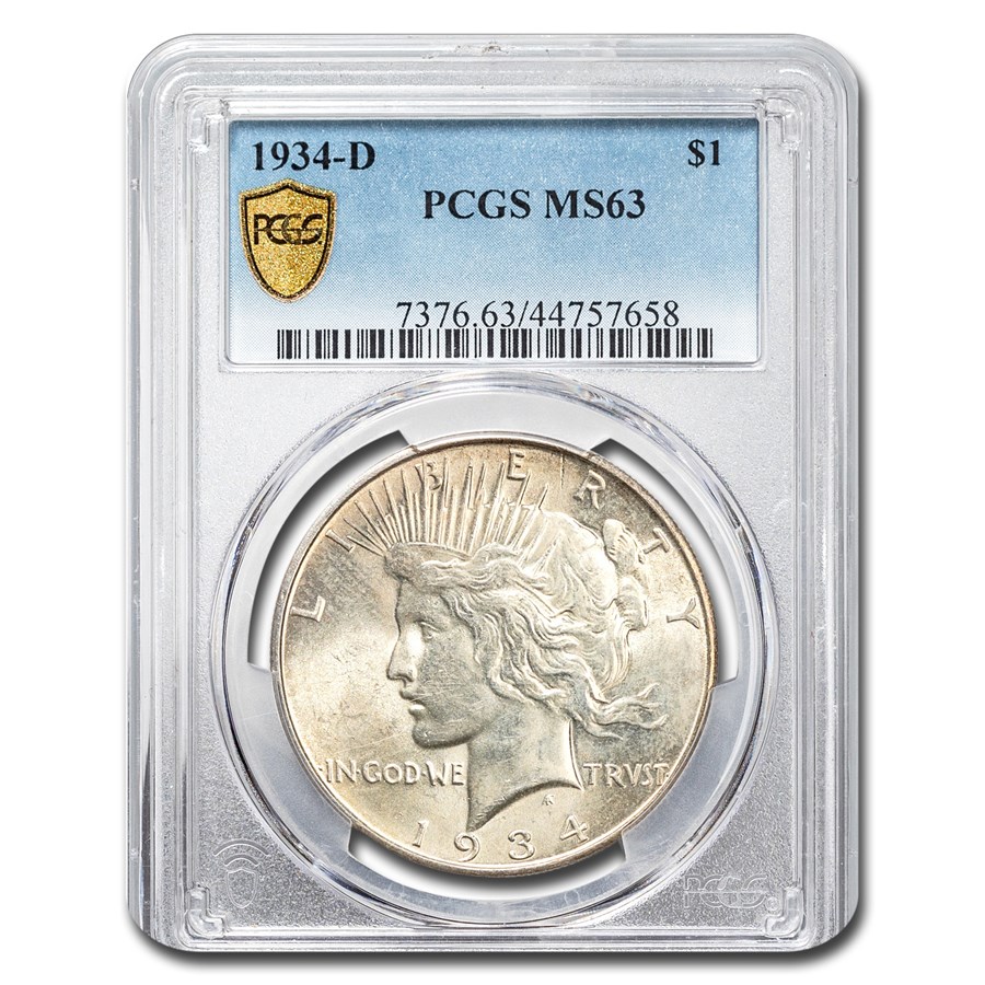 1934-D Peace Dollar MS-63 PCGS