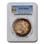 1934-D Peace Dollar MS-66+ PCGS (Toned)