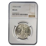 1934-D Walking Liberty Half Dollar MS-65 NGC