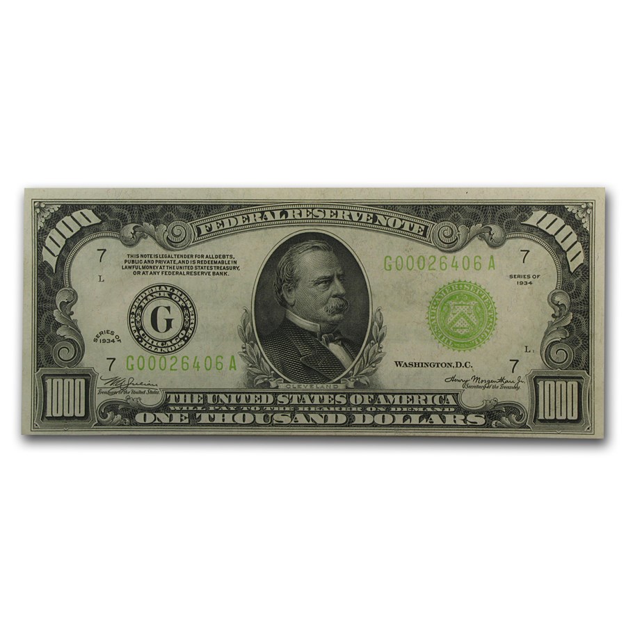 Buy 1934 (G-Chicago) $1,000 FRN CU (Fr#2211-G) LGS | APMEX