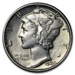 1934 Mercury Dime AU