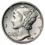 1934 Mercury Dime BU