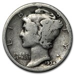 1934 Mercury Dime Good/VF