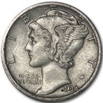 1934 Mercury Dime XF