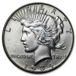 1934 Peace Dollar BU