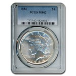 1934 Peace Dollar MS-62 PCGS