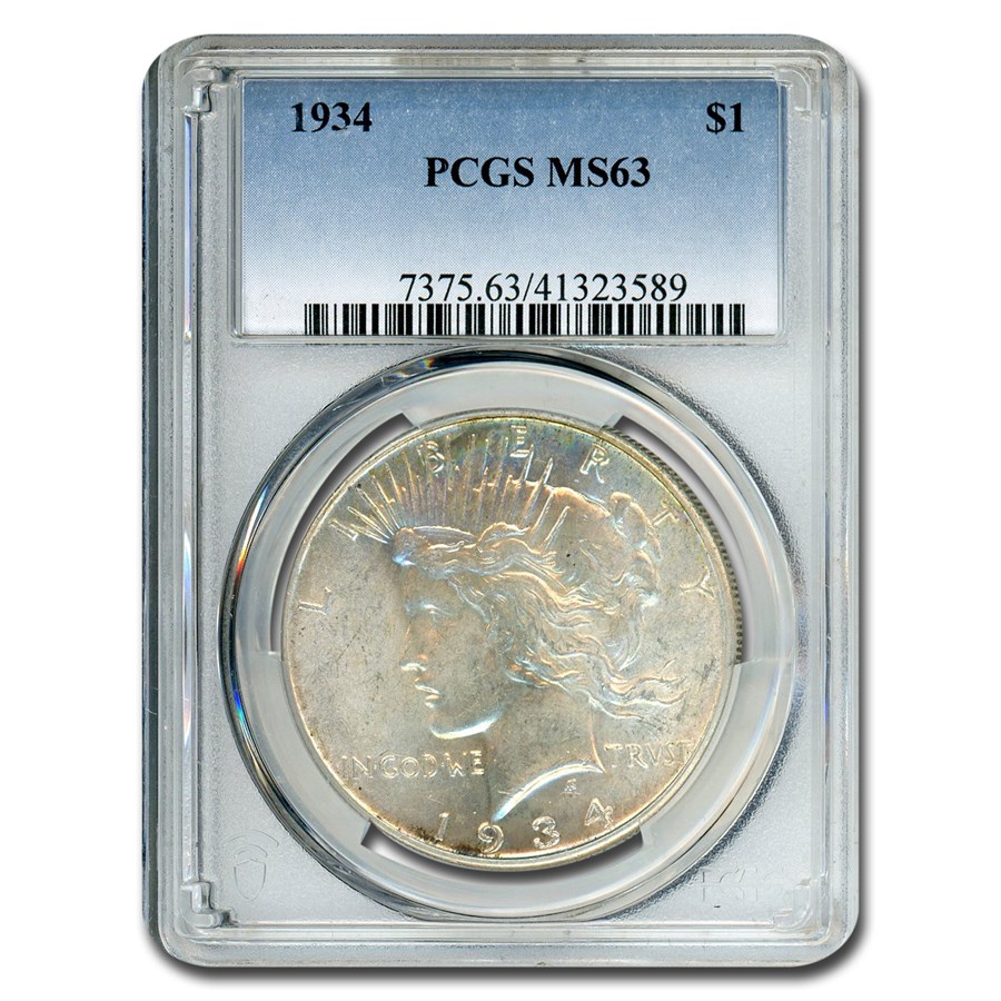 1934 Peace Dollar MS-63 PCGS