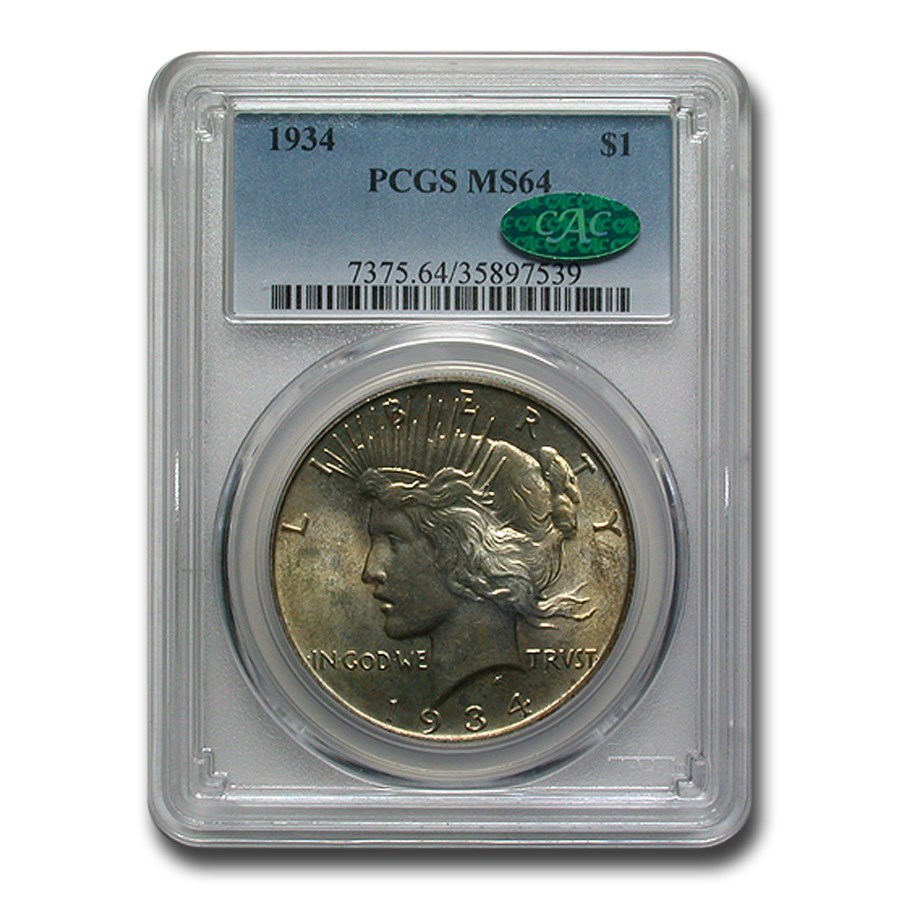 Buy 1934 Peace Dollar MS-64 PCGS CAC | APMEX