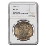 1934 Peace Dollar MS-65 NGC