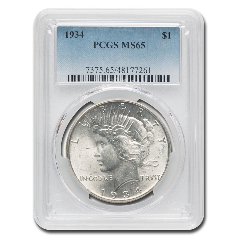 1934 Peace Dollar MS-65 PCGS