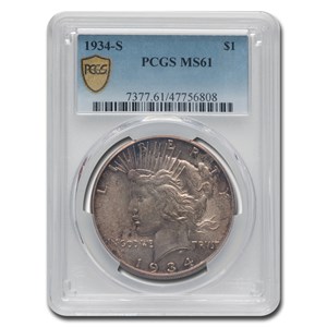 Buy 1934-S Peace Dollar MS-61 PCGS | APMEX