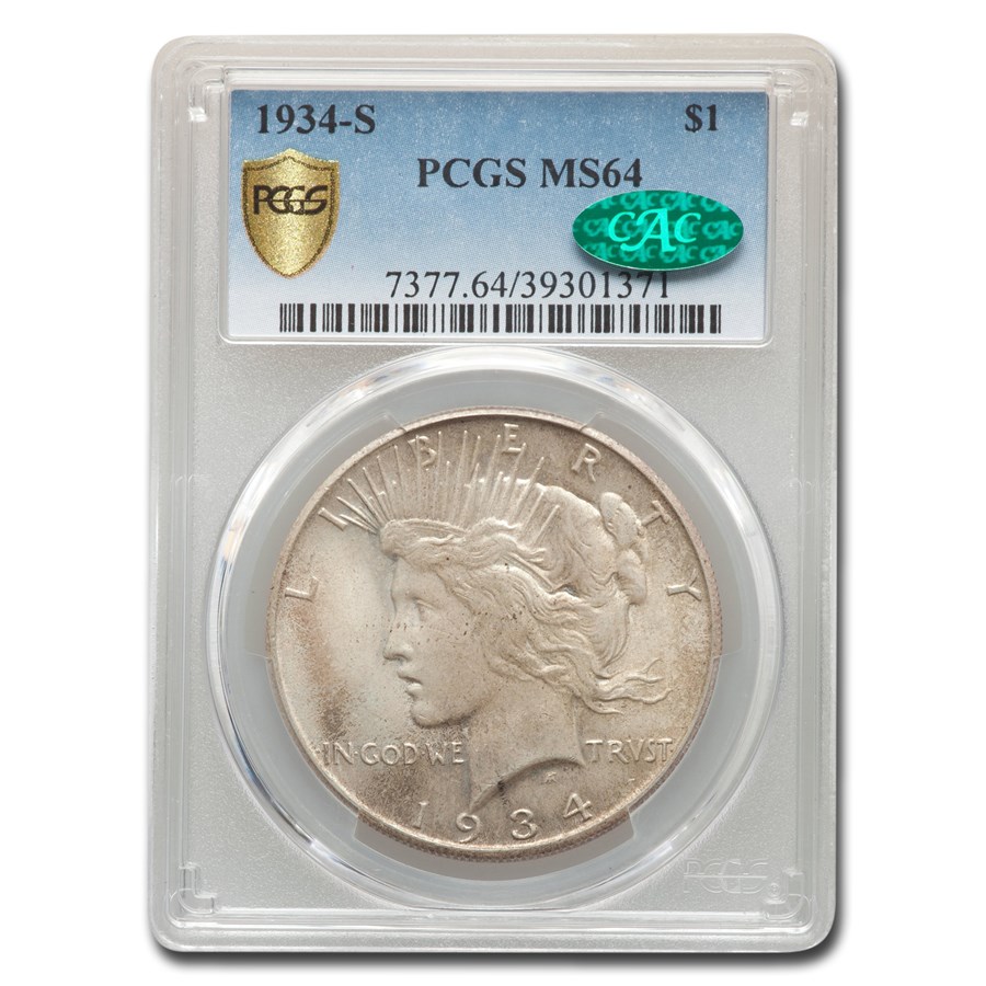 Buy 1934-S Peace Dollar MS-64 PCGS CAC | APMEX