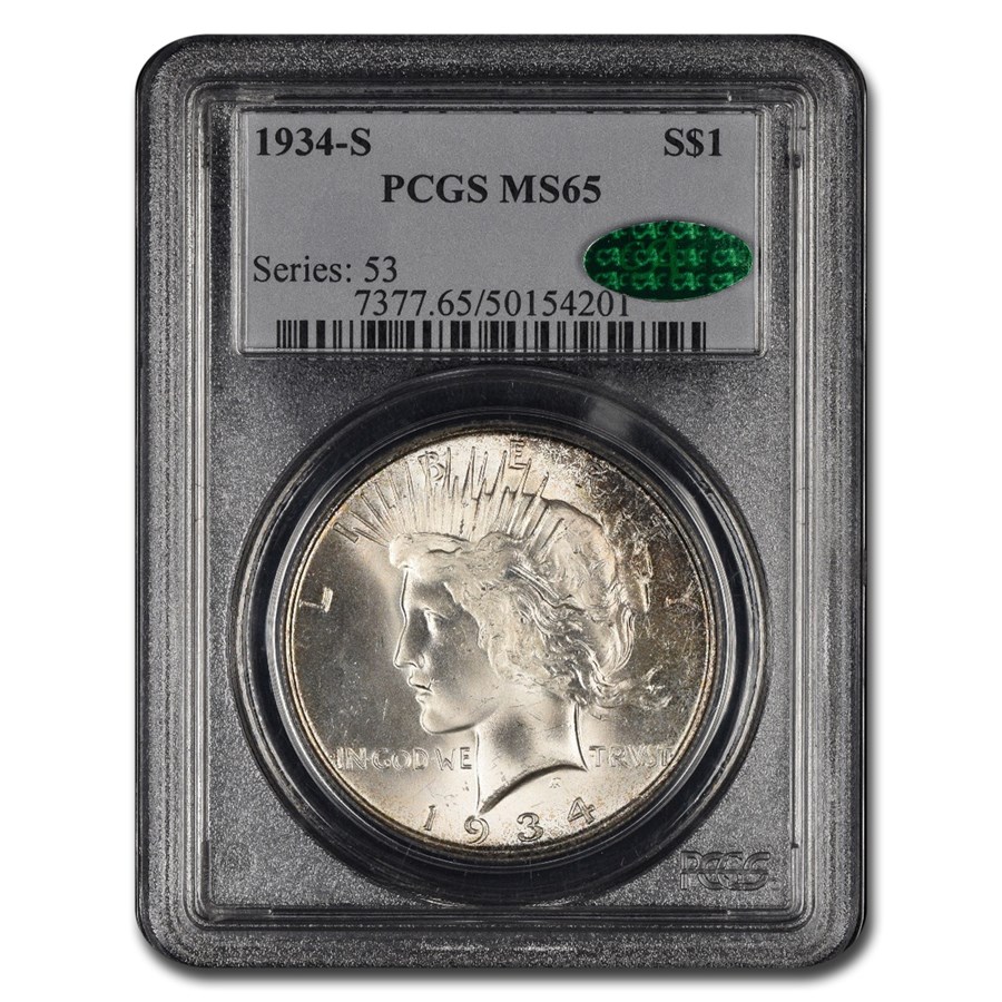 1934-S Peace Dollar MS-65 PCGS CAC