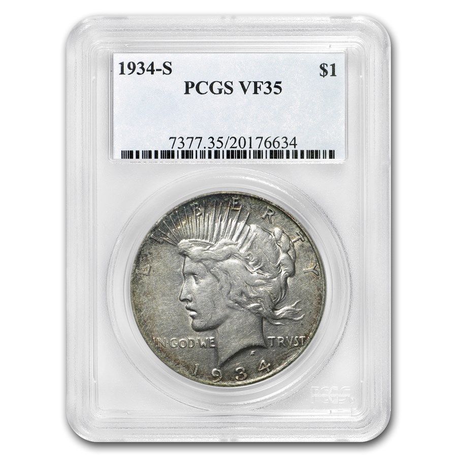 1934-S Peace Dollar VF-35 PCGS