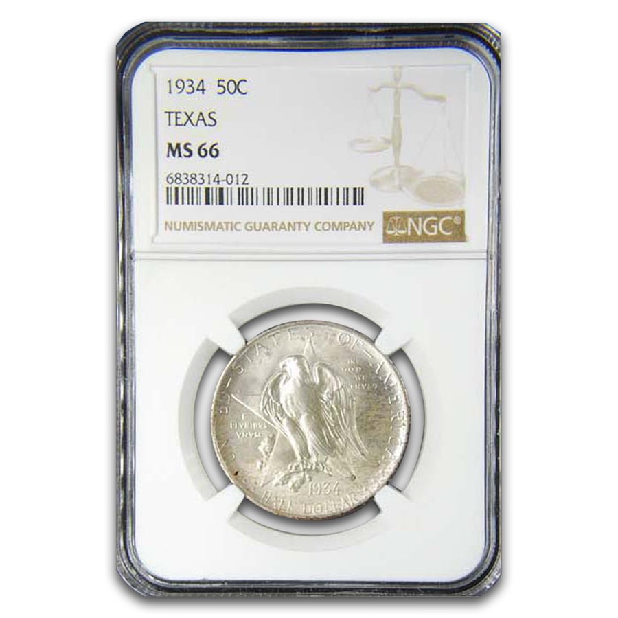 1934 Texas Centennial Commemorative Half Dollar MS-66 NGC