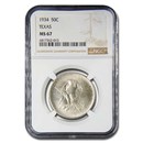 1934 Texas Centennial Commemorative Half Dollar MS-67 NGC