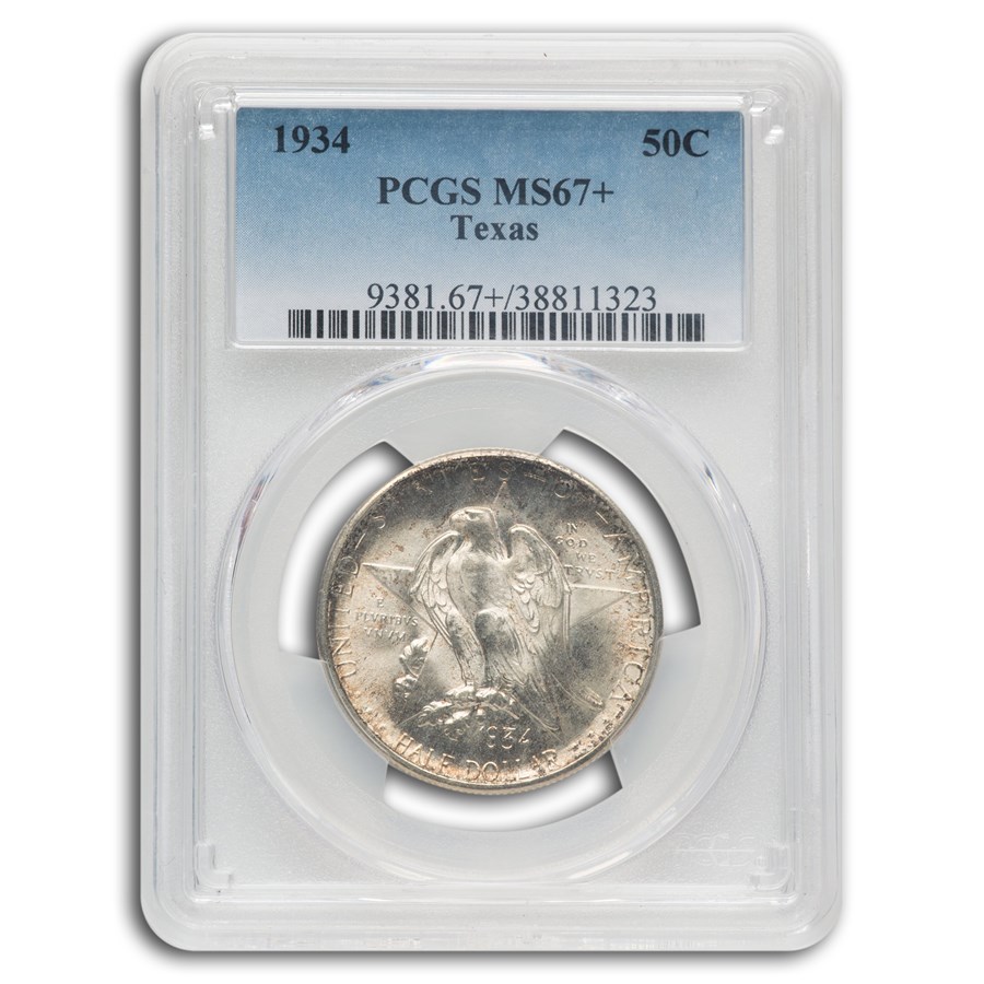 1934 Texas Centennial Commemorative Half Dollar MS-67+ PCGS