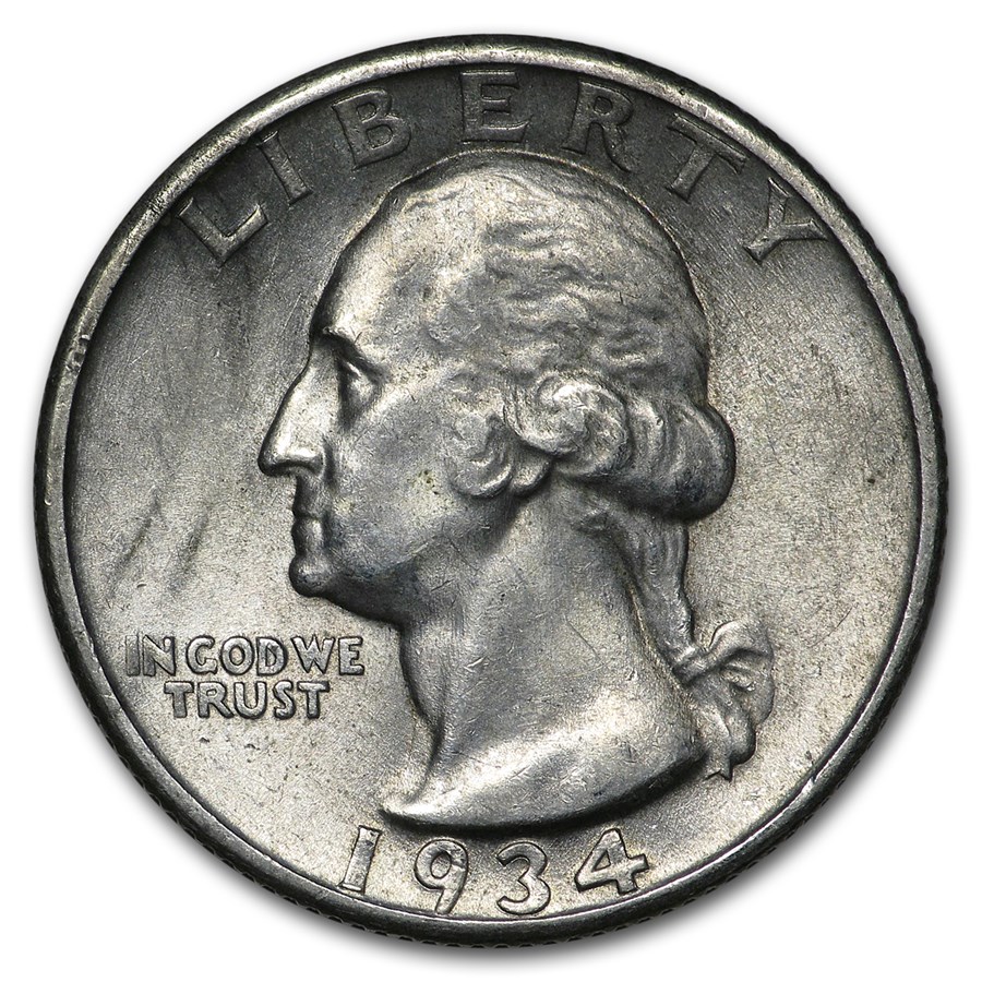 1934 Washington Quarter BU (Heavy Motto)