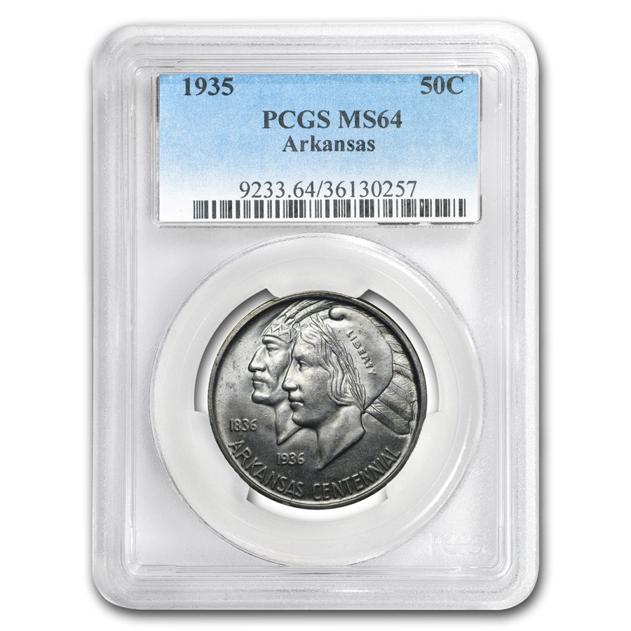 1935 Arkansas Centennial Commemorative Half Dollar MS-64 PCGS