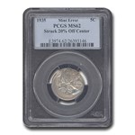 1935 Buffalo Nickel MS-62 PCGS (Mint Error Struck 20% Off Center)