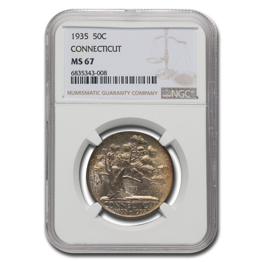 1935 Connecticut Tercentenary Half Dollar Commem MS-67 NGC