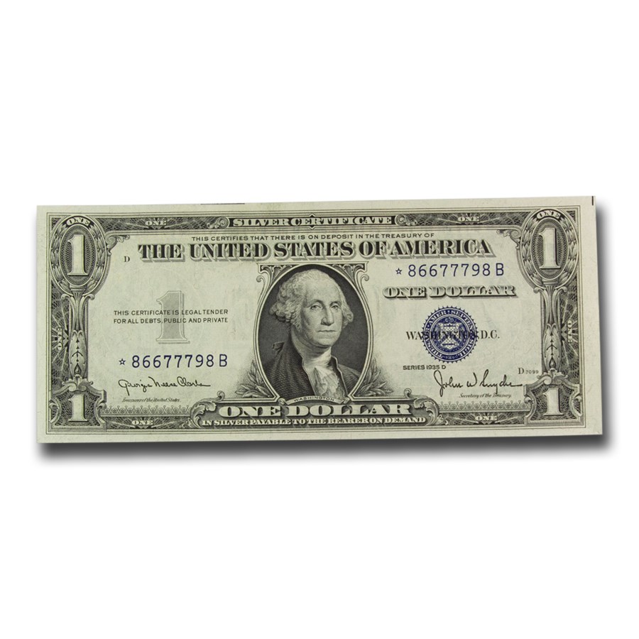 1935-D* $1.00 Silver Certificate CU (Fr#1613w) Star Note