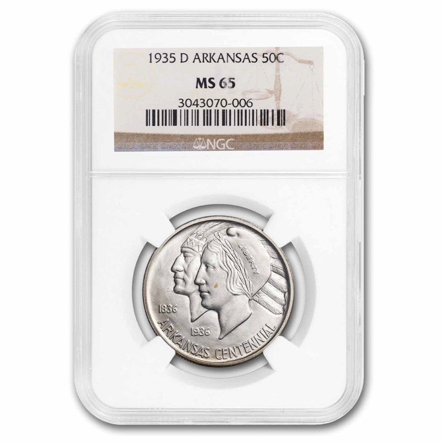 1935-D Arkansas Centennial Commemorative Half Dollar MS-65 NGC