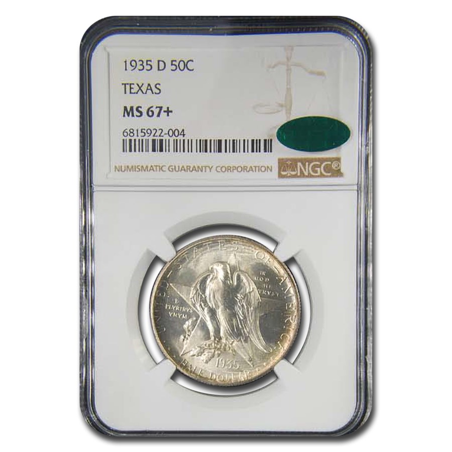 1935-D Texas Centennial Half Dollar Commem MS-67+ NGC CAC