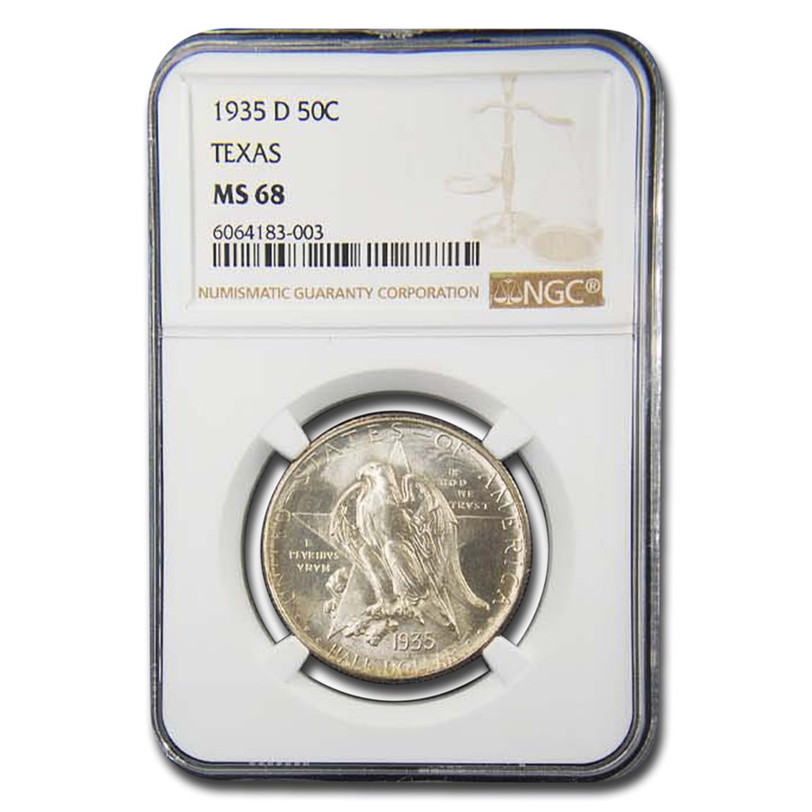 1935-D Texas Centennial Half Dollar Commem MS-68 NGC