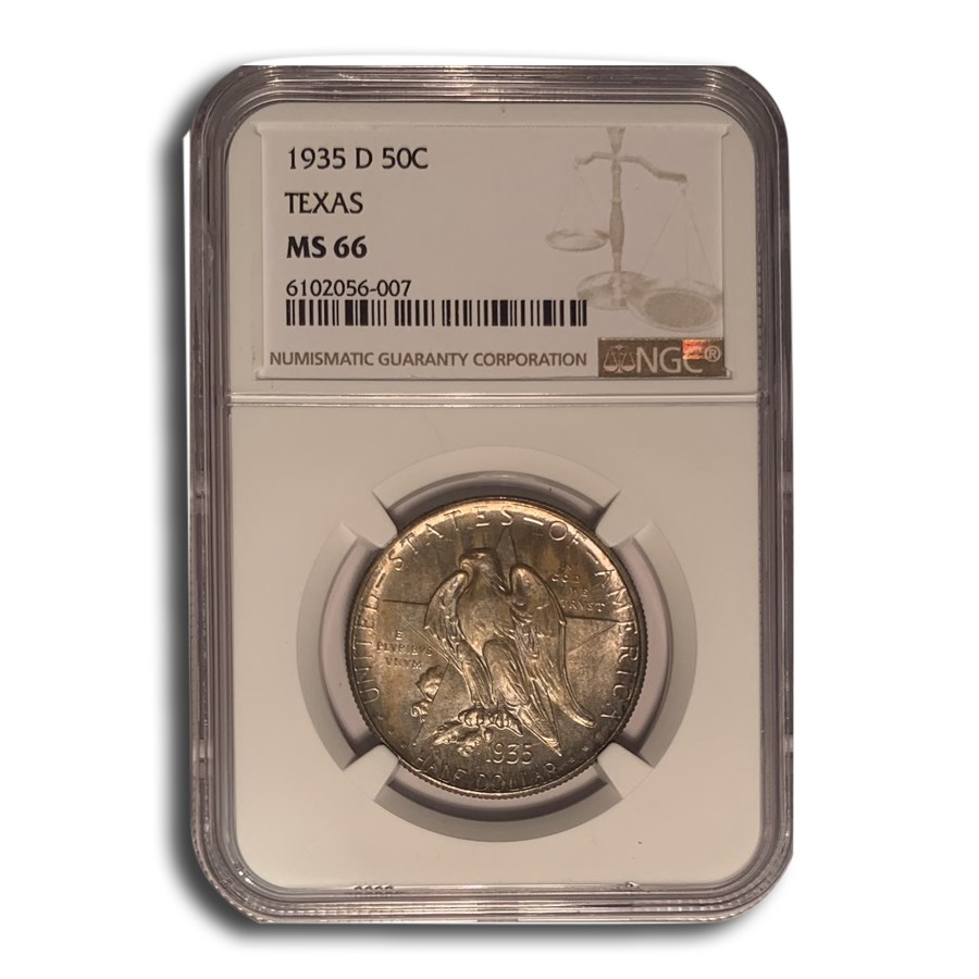 1935-D Texas Independence Centennial Half Dollar MS-66 NGC