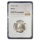 1935-D Washington Quarter MS-64 NGC