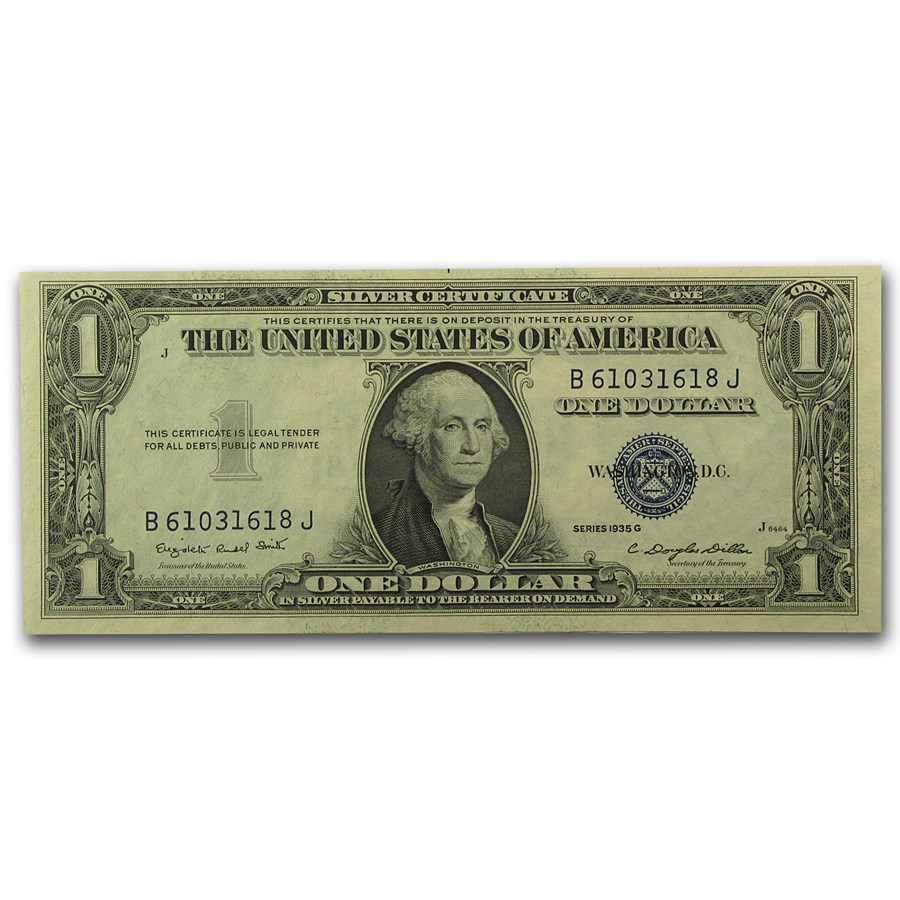 1935-G $1.00 Silver Certificate No Motto CCU (Fr#1616)